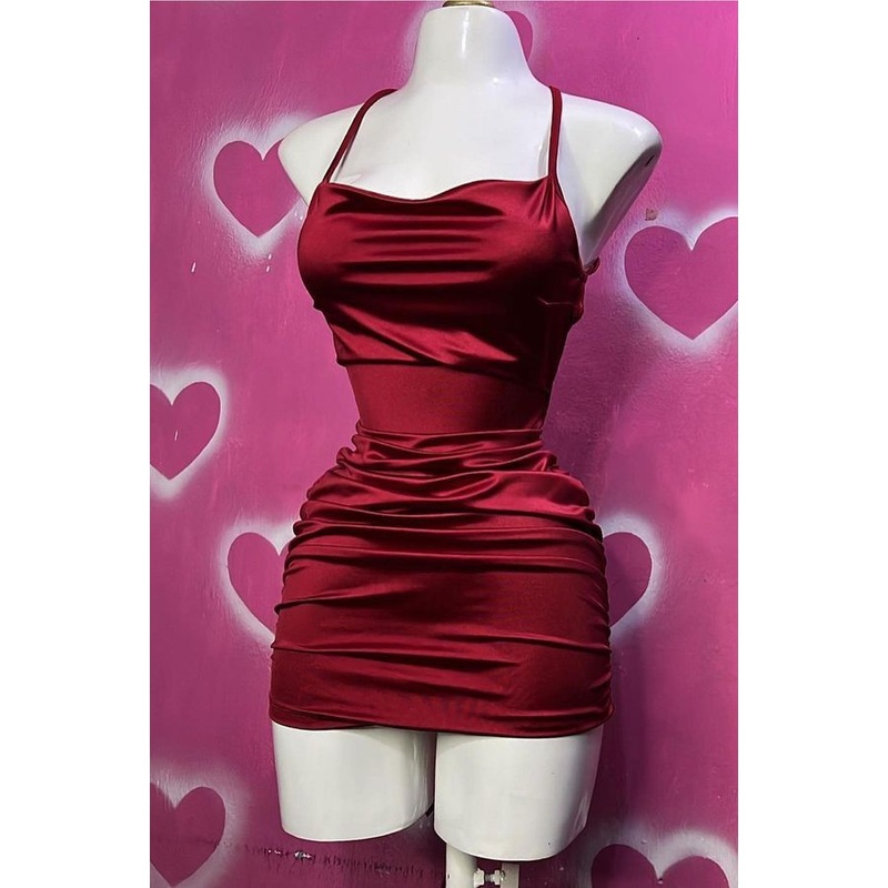 Wine Red Straps Sheath Satin Short Party Dress Homecoming Dress, DP4098