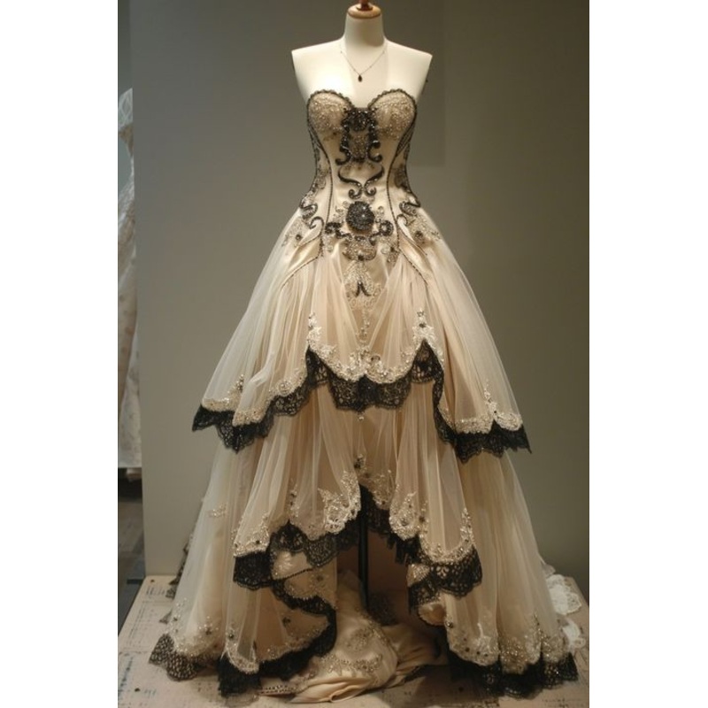 Retro Sweetheart A-Line Beading Lace Stunning Wedding Dress, DP4194