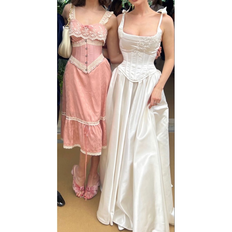 Spaghetti Straps A-Line Satin Simple Wedding Dress, DP4181
