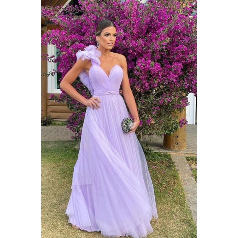 A-Line Floor-Length tulle Prom Dress,DS4491