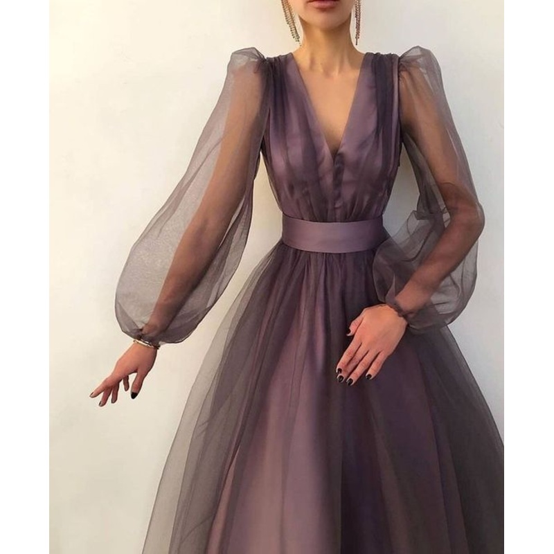 A line Evening Dress Short Simple Evening Gown Long Sleeves Robe De Soiree Formal Party Dresses Custom made ,DS4169