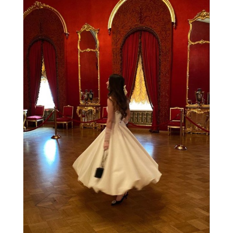 White Sweatheart A-Line Long Party Dress Evening Gown, DP2045