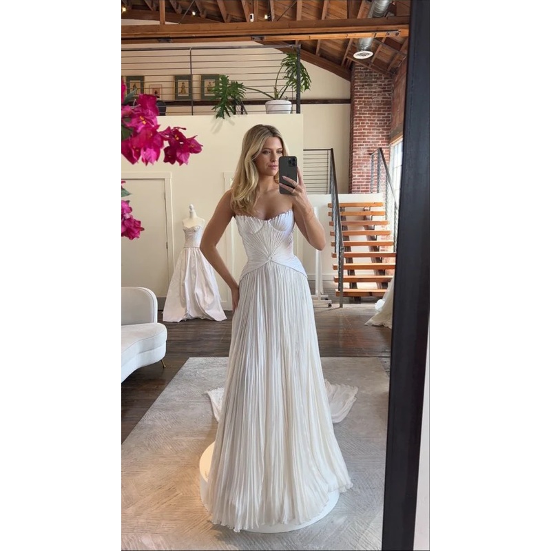 White Sweatheart A-Line Party Dress Light Wedding Dress, DP2705