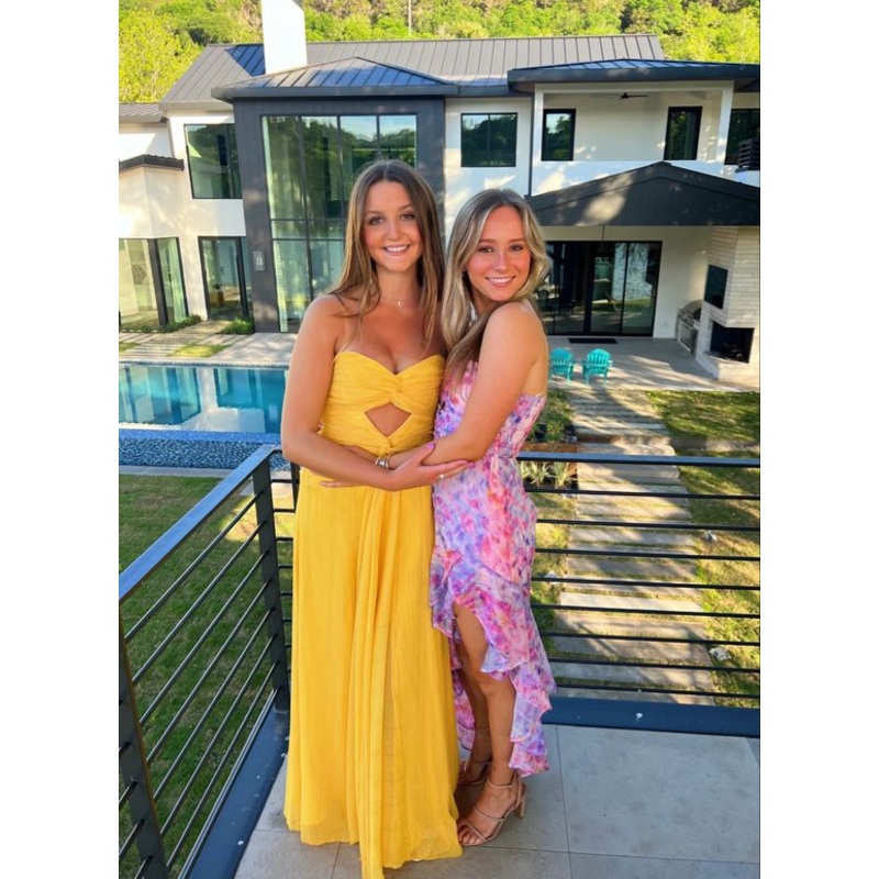 Yellow Sweatheart A-Line Simple Lpmg Prom Dress, DP2560