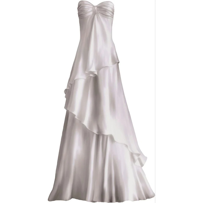 White Strapless A-Line Satin Long Party Dress Birthday Outfits, DP3424