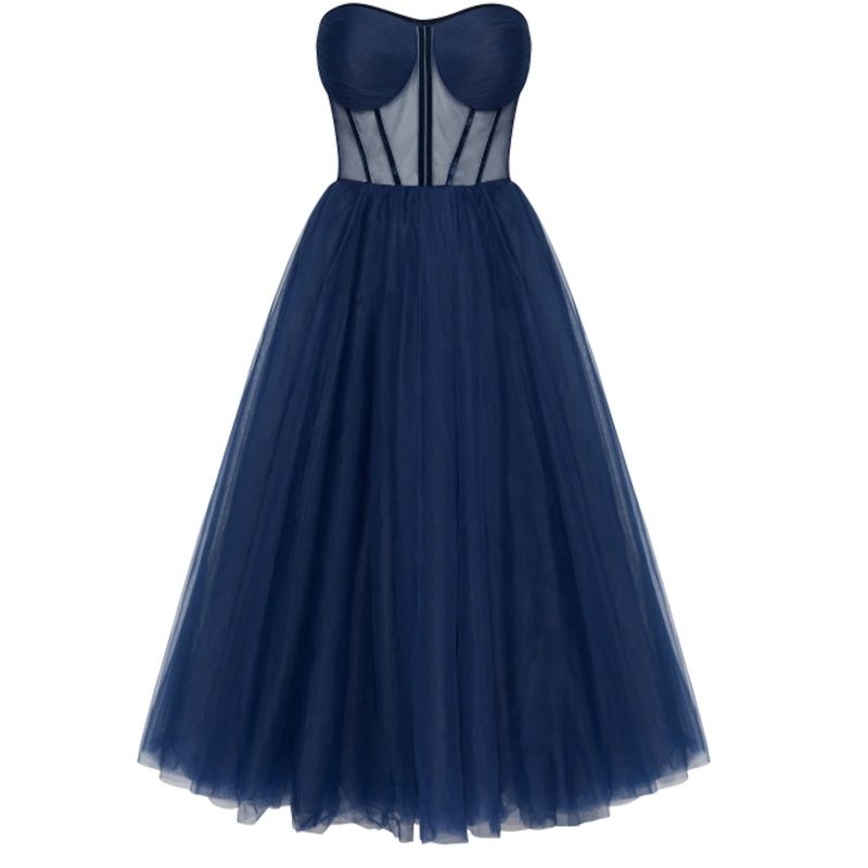 Aimishang  A-Line Cocktail Dresses Party Dress Cocktail Party Tea Length Sleeveless Sweetheart Fall Wedding Guest Tulle with Pleat