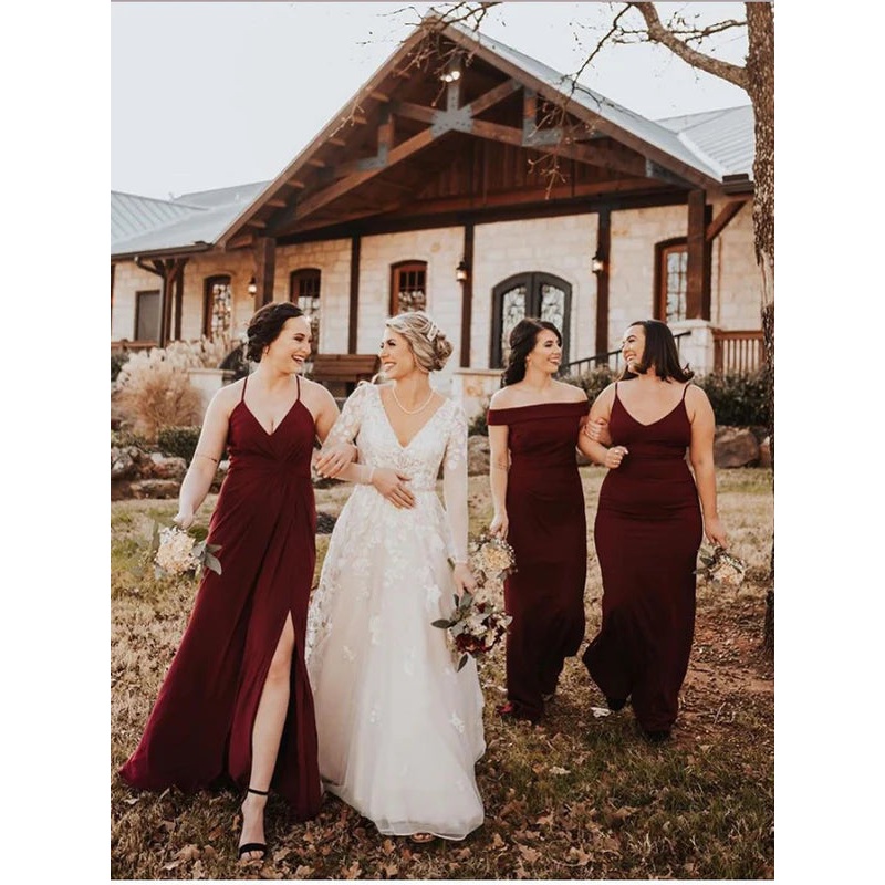 Marvelous A-Line Lace V-Neck Longsleeves Wedding Dresses Appliqued Tulle Bridal Gowns Elegant