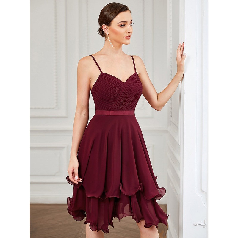 Aimishang A-Line Homecoming Dresses Elegant Dress Homecoming Short / Mini Sleeveless Sweetheart Chiffon with Pure Color Tiered