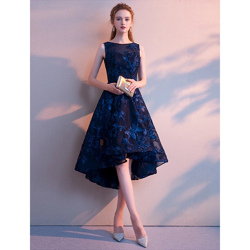 Aimishang  A-Line Cocktail Dresses Minimalist Dress Homecoming Asymmetrical Sleeveless Jewel Neck Tulle with Pleats Pattern / Print