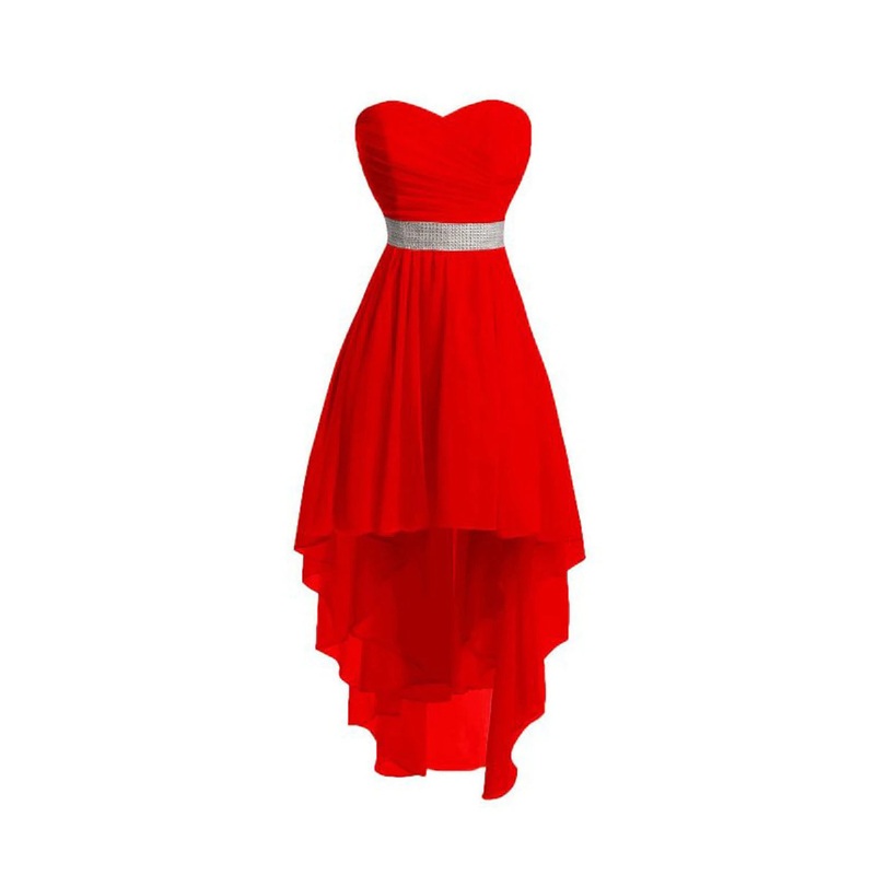 Aimishang A-Line Homecoming Dresses Tiered Dress Strapless High Low Dress Asymmetrical Sleeveless Chiffon With Ruched
