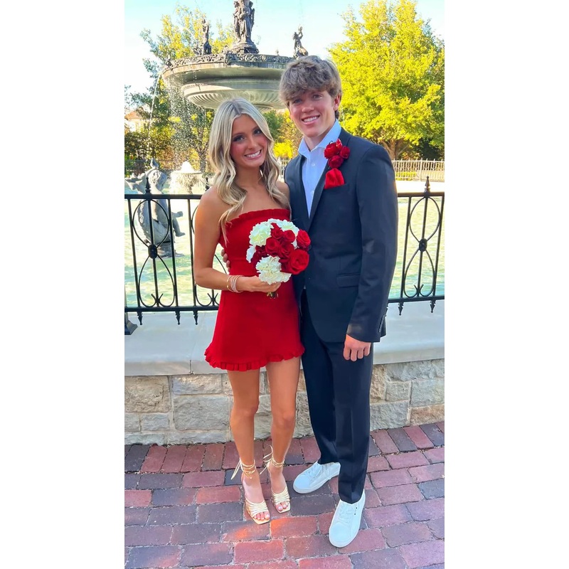 Red Strapless Sheath Homecoming Dress Cute Short Party Dress Wholesale
