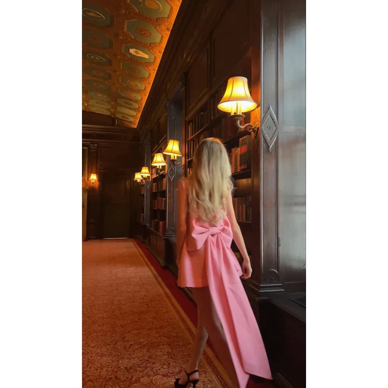 Wholesale Pink Homecoming Dresses Short Party Gowns Homecoming Dress With Bowknot