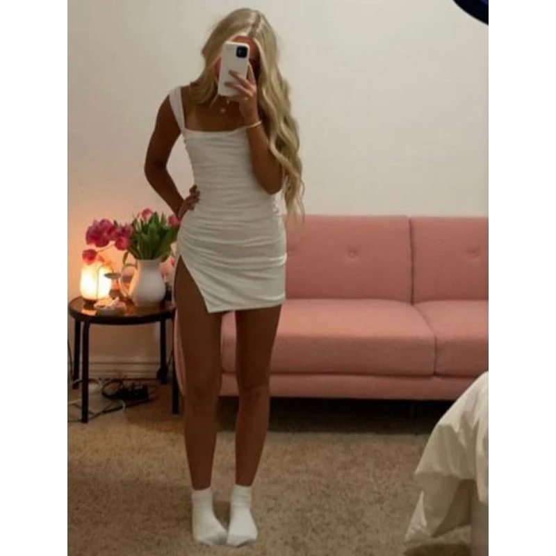 Wholesale Simple Party Dresses Short Prom Dress Homecoming Dress With Slit