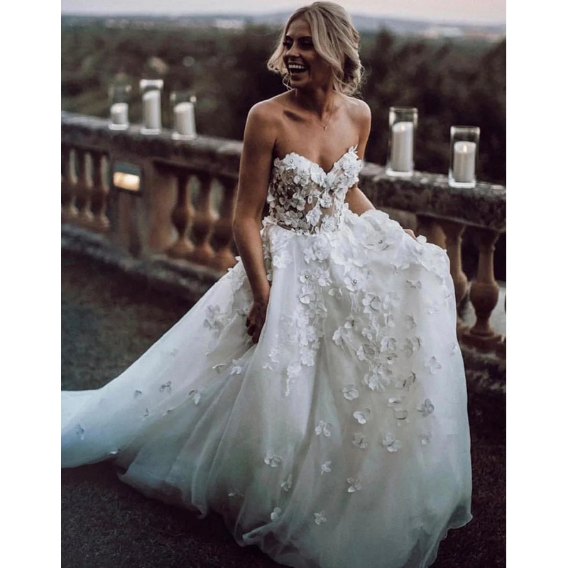 Wholesale Wedding Dress Off-the-Shoulder Backless With Appliques