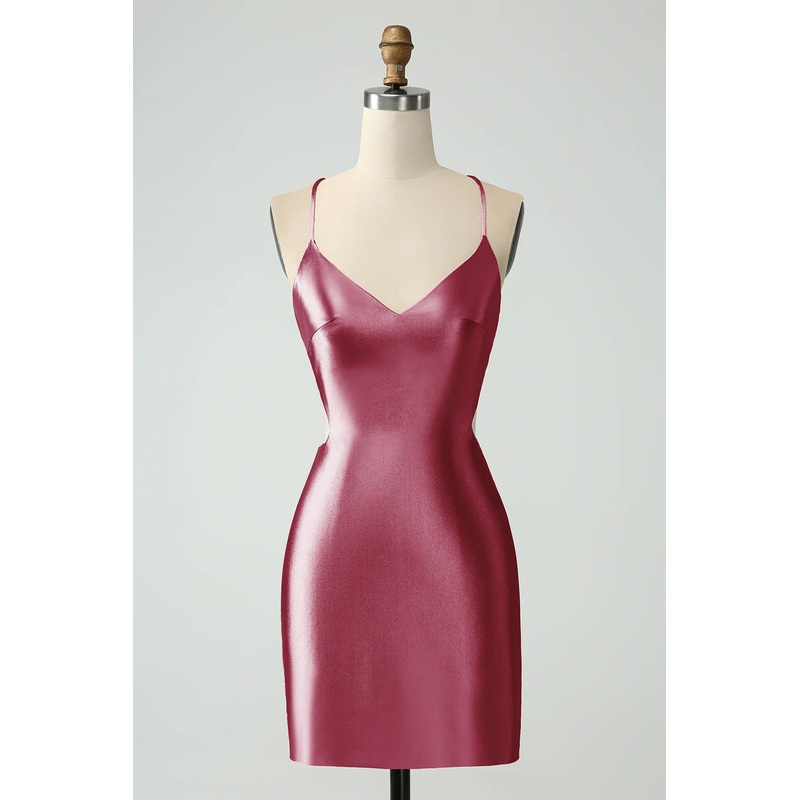 Aimishang Short Homecoming Dress Bodycon Spaghetti Straps Lace-up Back
