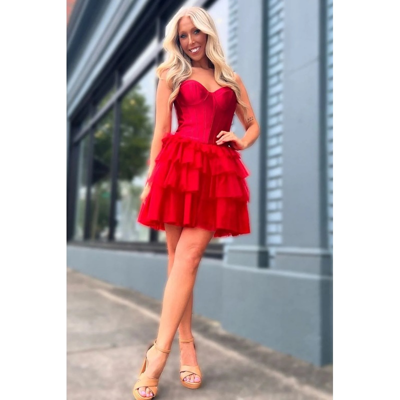 Aimishang Sweetheart Homecoming Dress Fashionable and Beautiful A-Line Tiered Tulle