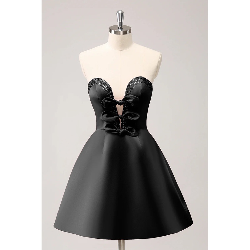 Aimishang A Line Homecoming Dress Cute Hot Pink Strapless Cut Out with Beading