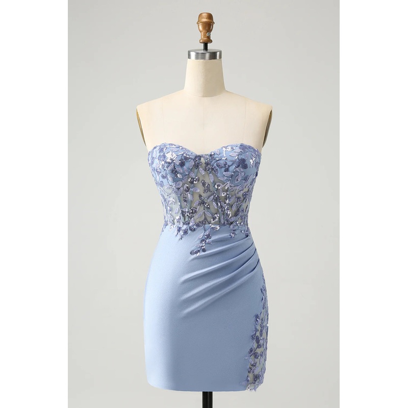 Aimishang Homecoming Dress Stylish Lilac Bodycon Sweetheart Corset with Sequins