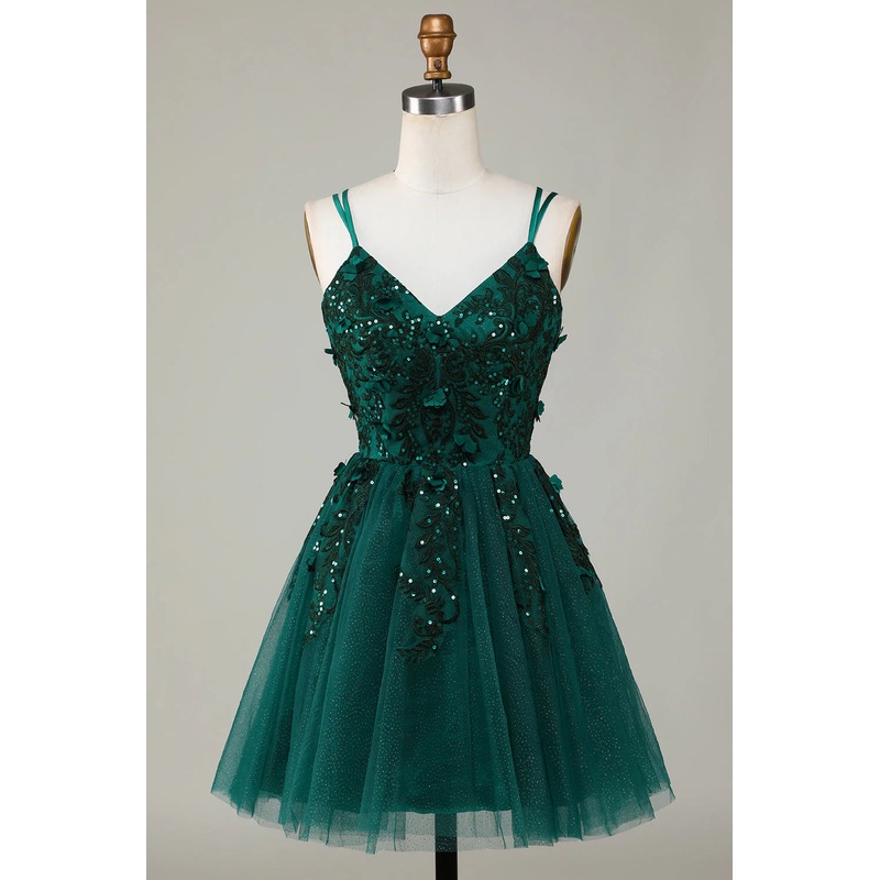 Aimishang Short Homecoming Dress Dark Green Stylish A Line Spaghetti Straps with Beading