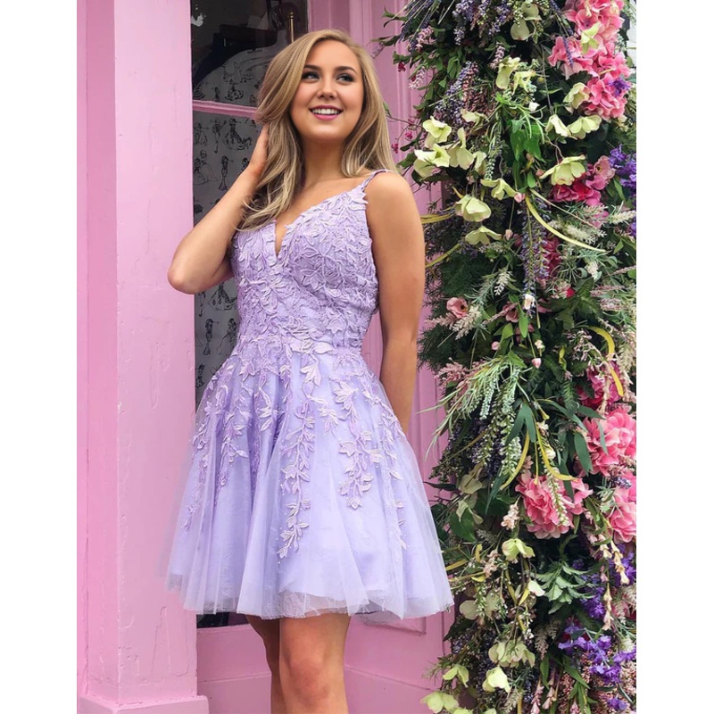 Aimishang Elegant A-Line Short Homecoming Dress with Appliques Graduation Dresses