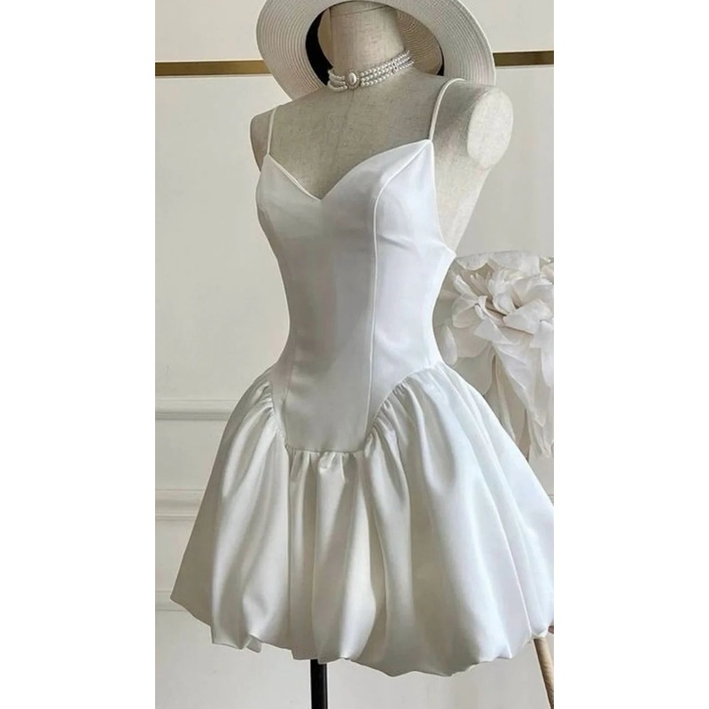 Aimishang Dress Wholesale Simple A line Short Birthday Dress Satin Straps Homecoming Dress Simple Party Dress