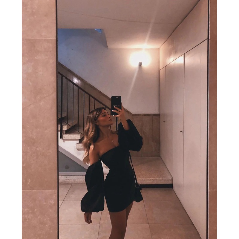 Black Off The Shoulder Short Homecoming Dress Mini Prom Dresses