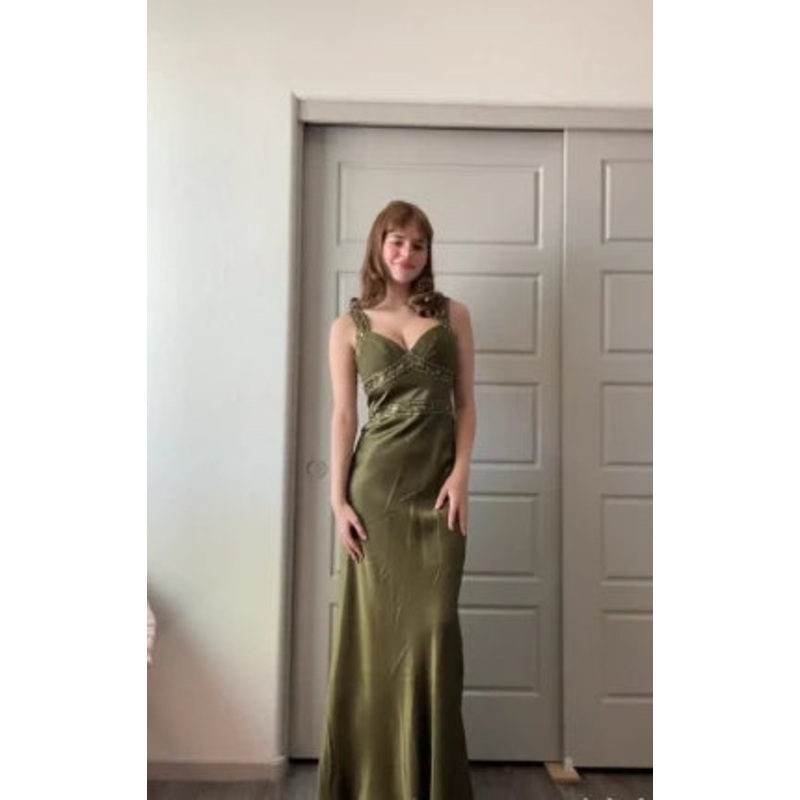 Elegant Olive Green Sweetheart Sheath Long Party Dress Long Prom Dresses