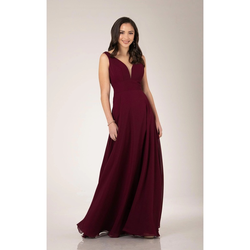 Formal Sleeveless Bridesmaid Dress with Empire Waist