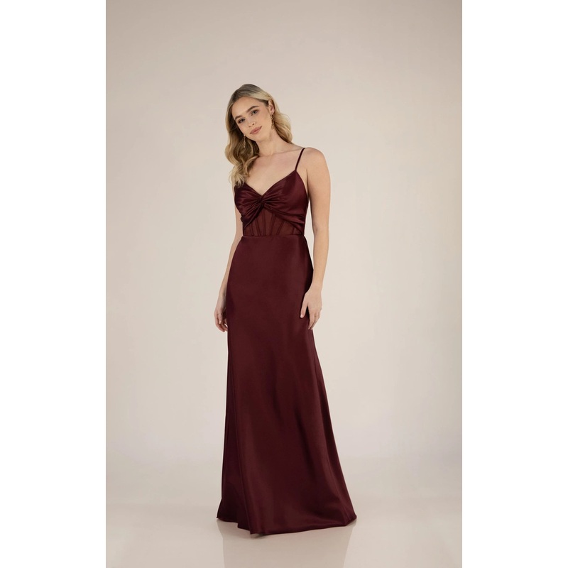 Modern Spaghetti Strap Bridesmaid Dress in Satin