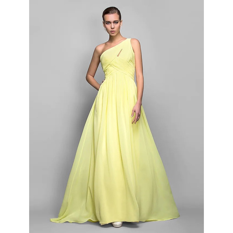 Minimalist Dress Holiday  Sleeveless One Shoulder Georgette with Criss Cross Ruched