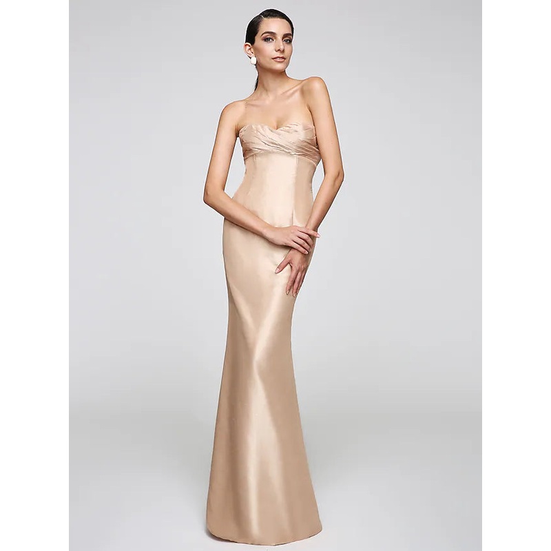 Ball Gown Dress Formal Evening Floor Length Sleeveless Sweetheart Taffeta with Side Draping