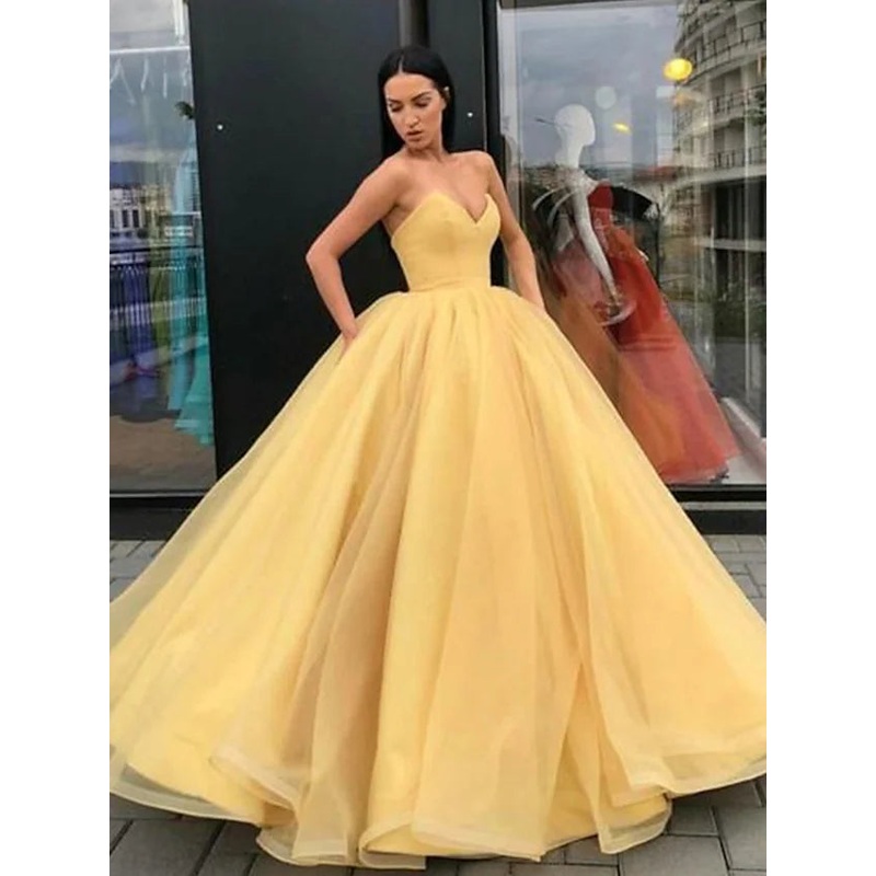 Beautiful Back Elegant  Formal Evening Dress Strapless Sleeveless Floor Length Tulle with Sleek Pleats Tier
