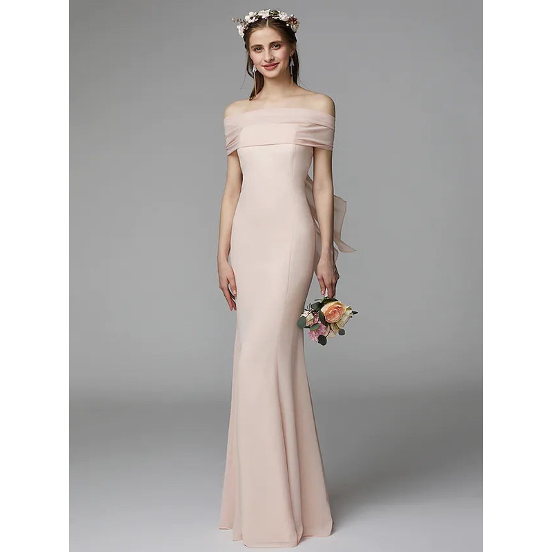 Bridesmaid Dress Strapless Sleeveless Backless Floor Length Chiffon with Sash  Ribbon  Pleats