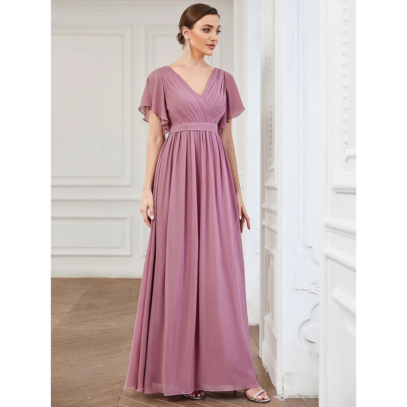 Chiffon bridesmaid dress in dusky rose size wide