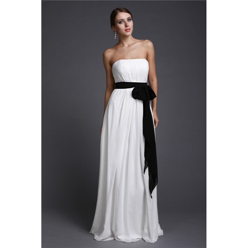 Sheath/Column Strapless Sash/Ribbon/Belt Long Sleeveless Chiffon Bridesmaid Dresses