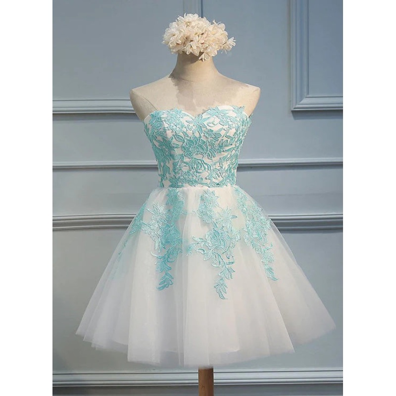 Adorable White Tulle Sweetheart Tulle Party Dress Homecoming Dress Lovely Party Dress