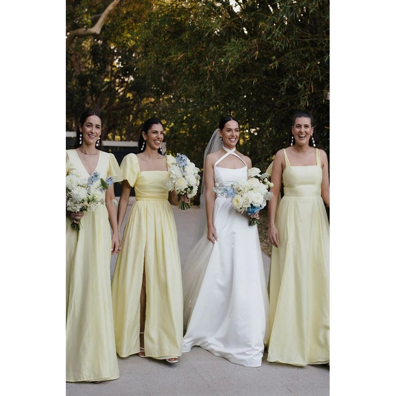 Chic A-Line Daffodi Long Bridesmaid Dresses