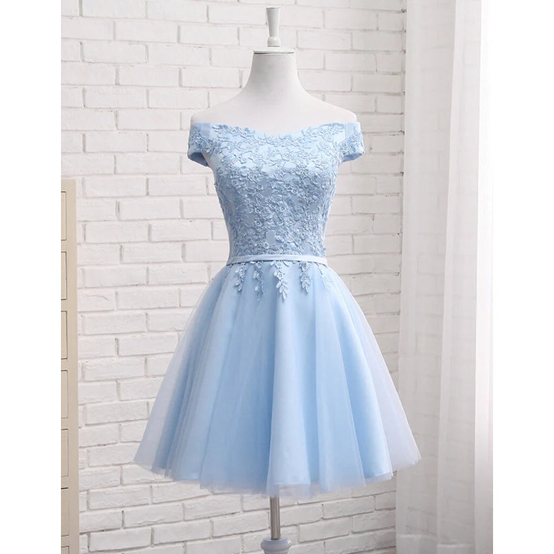 Lovely Off Shoulder Short Party Dress Cute Homecoming Dress