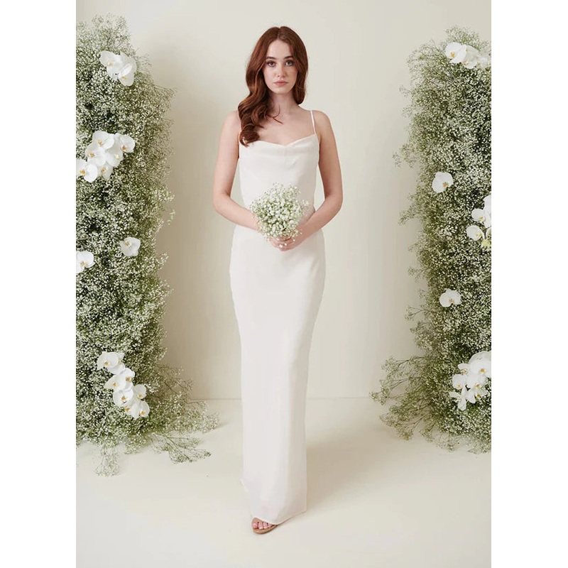 Sheath/Column Spaghetti Straps Floor-Length Long Bridesmaid Dresses Evening Dress