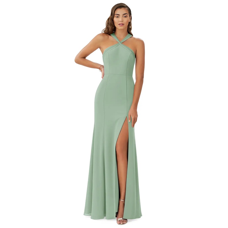 A-Line Bridesmaid Dresses Formal Floor-length Party Dress With Slit