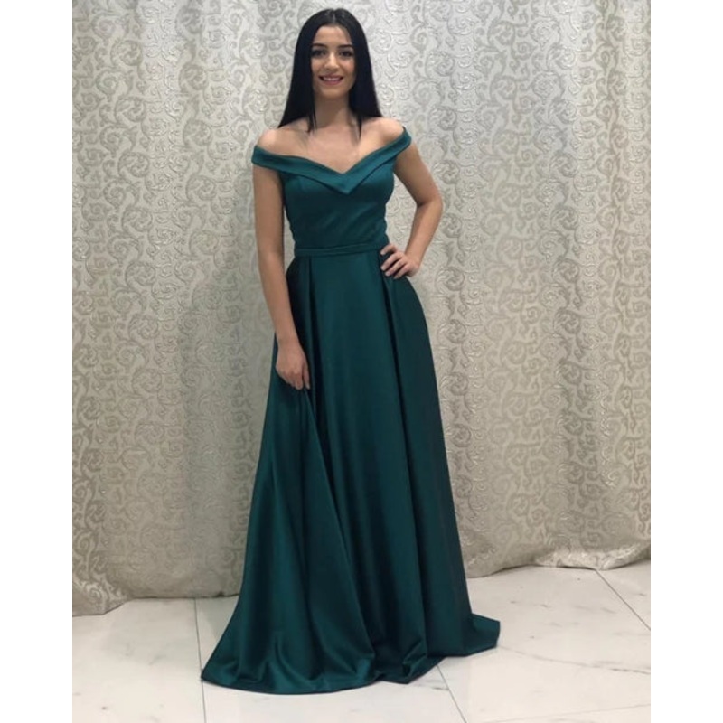 A-Line Formal Dresses Off The Shoulder Floor-length Bridesmaid Dresses Wedding Guest Party Dresses