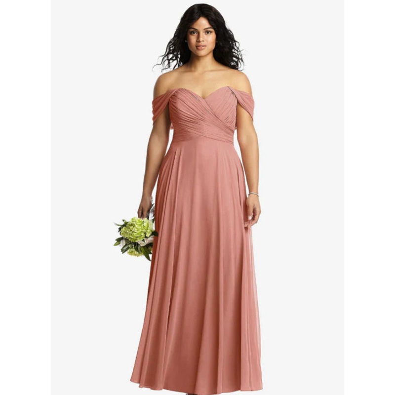 A-Line Off Shoulder Chiffon Bridesmaid Dresses Floor-length Party Dress