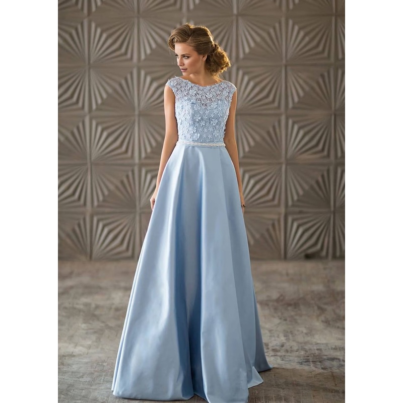 A-Line Princess Evening Maxi Lace Bridesmaid Dress Formal Length Elegant Dress Wedding Guest Dress