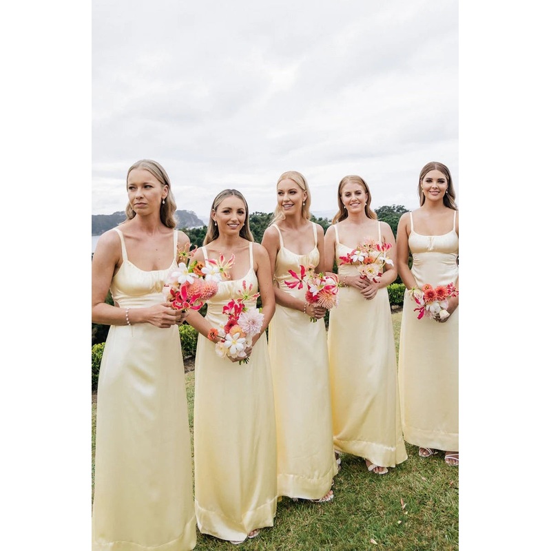 Sheath Spaghetti Straps Cutout Long Bridesmaid Dresses