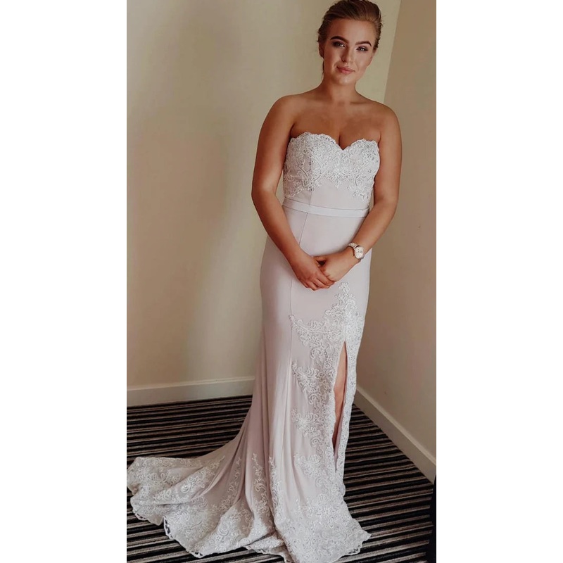 White Lace Formal Bridesmaid Dress